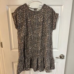 She + Sky Animal Print Ruffle Mini Dress